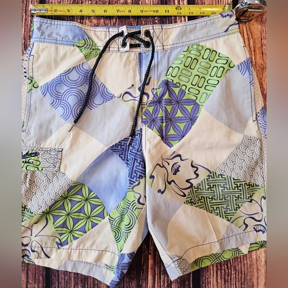 Tommy Bahama Relax Swim Trunks Men Medium Multicolor Tropical Mesh Lined Shorts - Picture 8 of 11